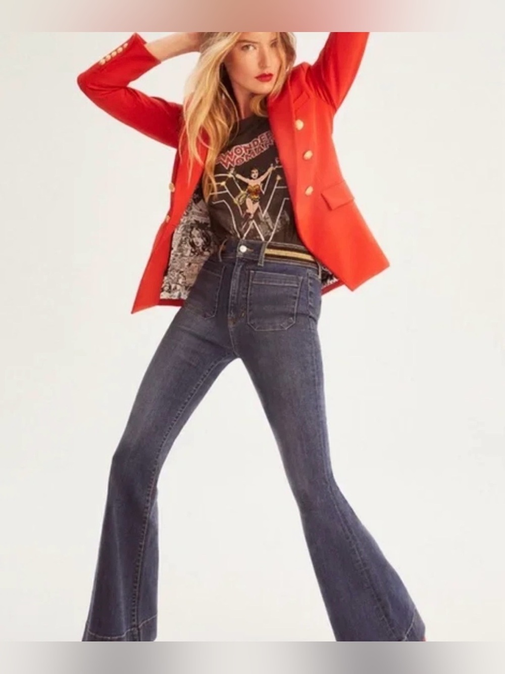 Veronica Beard Wonder Woman Sheridan Exaggerated Flare Jeans - Size 25